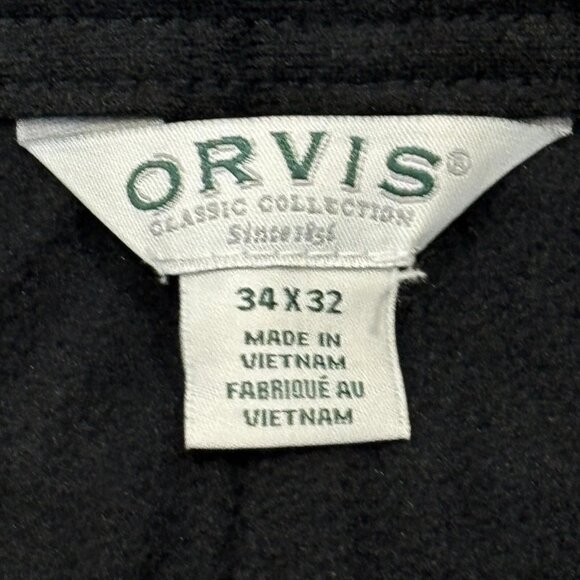Orvis Fleece Lined Tech Pants Mens 34 x 32 Black Water Repellent Insulated - Picture 10 of 15